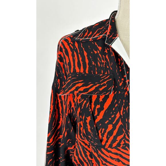Proenza Schouler Printed Spiral Crepe De Chine Midi Wrap Dress Womens Size 2 New - Picture 5 of 16